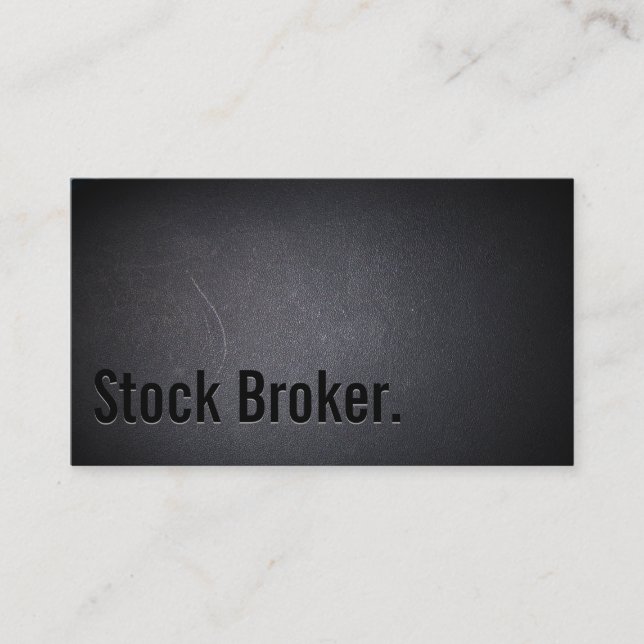 Stock Broker Beruflicher fett Text Schwarz Visitenkarte (Vorderseite)