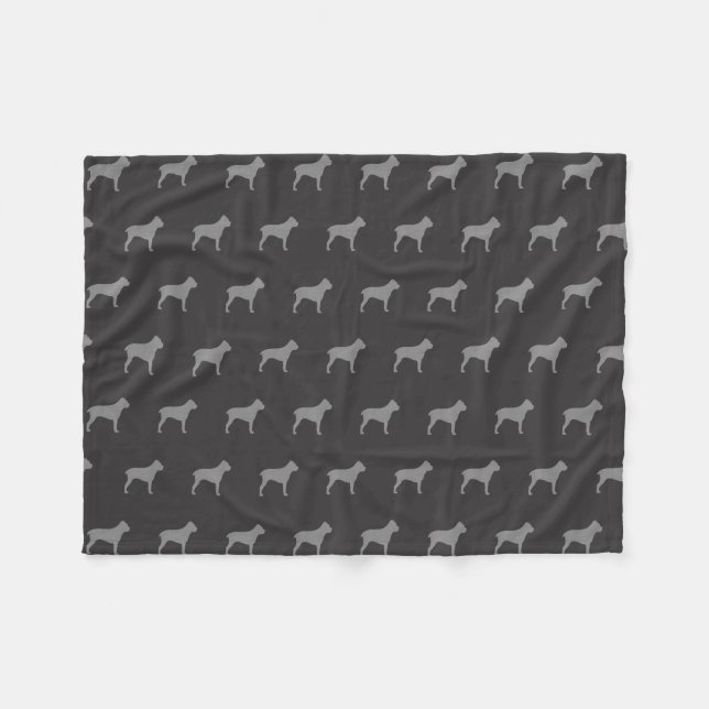 Stock Corso Silhouette-Muster-Grau Fleecedecke (Vorderseite (Horizontal))