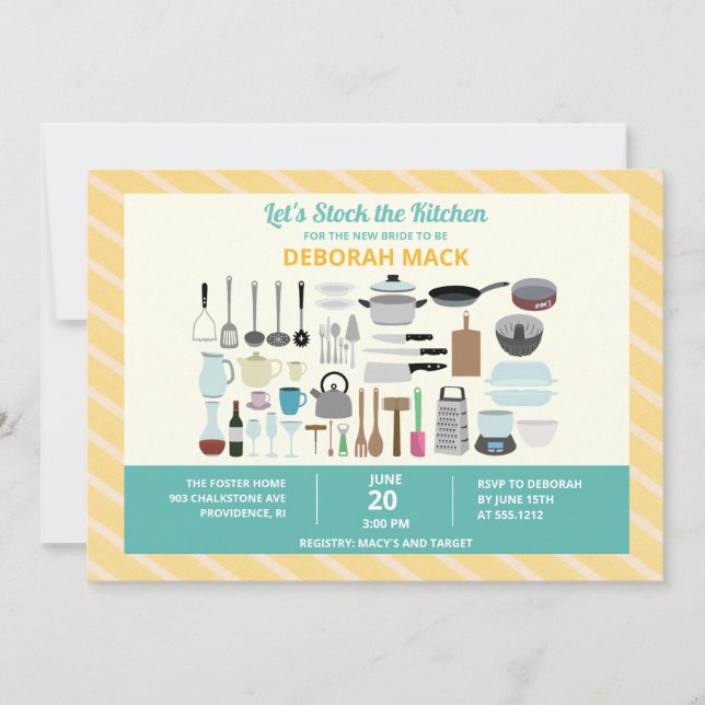 Stock das KüchenBrautparty Einladung (Vorderseite)