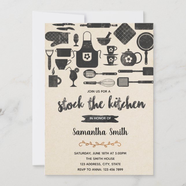Stock de la cuisine douche nuptiale Invitation (Devant)