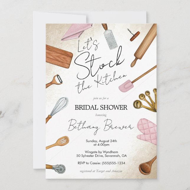 Stock de la cuisine thème Bridal Shower Invitation (Devant)