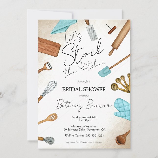 Stock de la cuisine thème Bridal Shower Invitation (Devant)