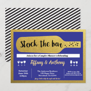 Stock de la marine invitation bar bleu et or