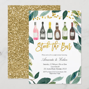 Stock de verdure le Bar Couple Shower Invitation