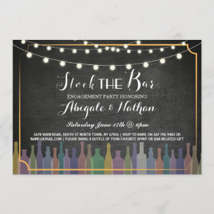 Stock die Bar Chalk Couple Dusche Einladung