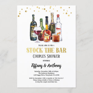 Stock die Bar Dusche weiß und Gold Einladung