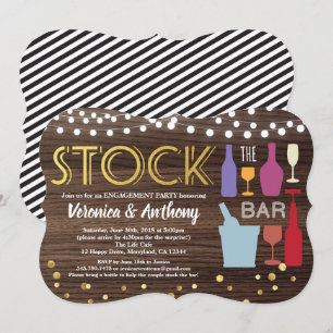 Stock die Bar Einladung Paare Dusche rustikal