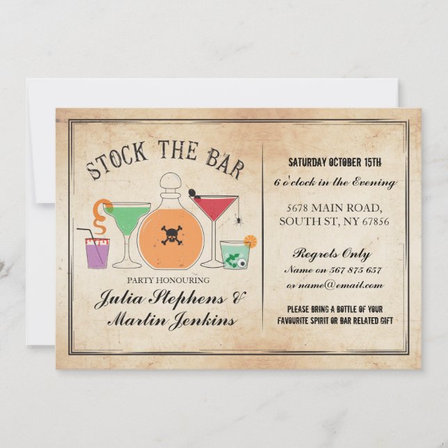 Stock Die Bar Gothic Party Verlobung Einladung (Vorderseite)
