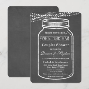 Stock die Bar Mason Jar Chalk Paare Dusche Einladung
