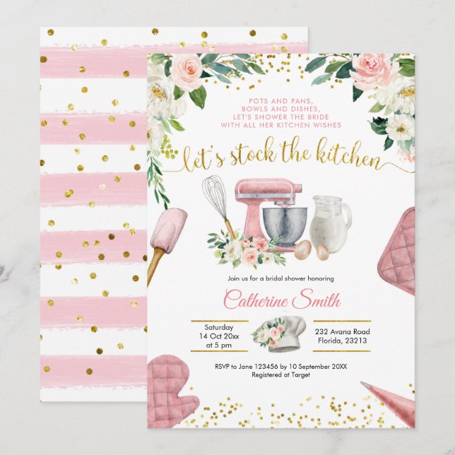 Stock die Küchen Bridal Dusche Einladung (Vorne/Hinten)