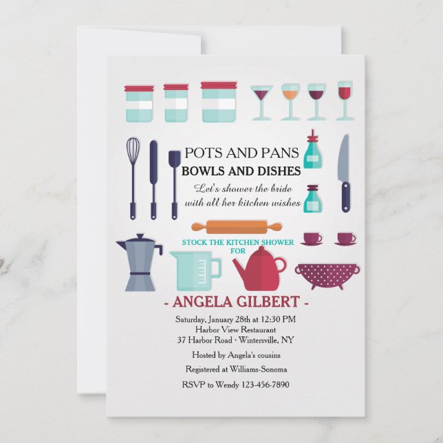 Stock die Küchendusche Einladung (Vorderseite)