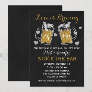Stock du bar Bridal Shower Invitation Couples