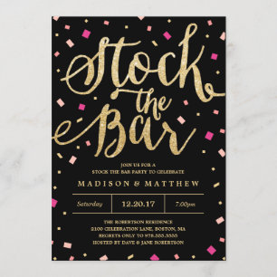 Stock du Bar Confetti Engagement Party Invitation