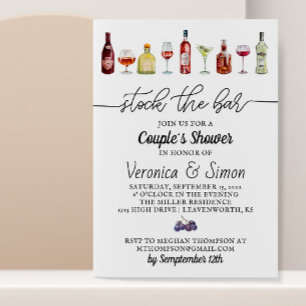 Stock du Bar Couple's Shower Invitation