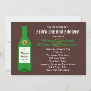 Stock du Bar Couples Shower Invitation - Brown