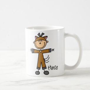 Stock-Figur im Pferdekostüm Becher Kaffeetasse