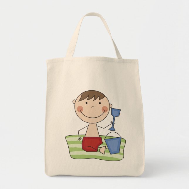Stock-Junge an den Strandt-shirts und -geschenken Tragetasche (Vorne)