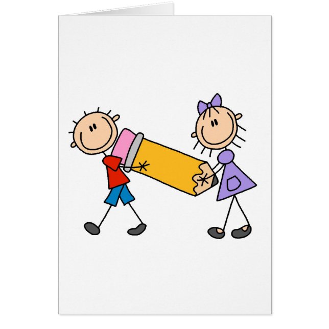 Stock-Kinder mit Bleistift (Vorne)