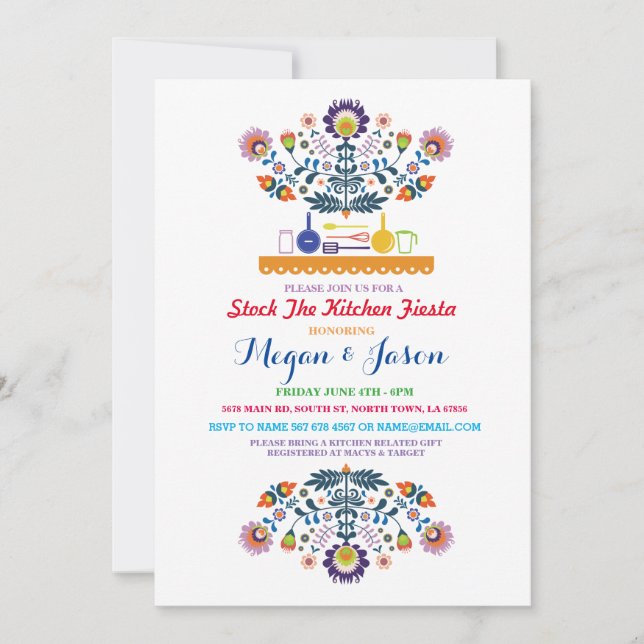 Stock La Cuisine Fiesta Couple's Party Invitation (Devant)