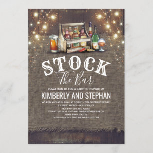 Stock Le Bar Invitations Rustique Couples Douche