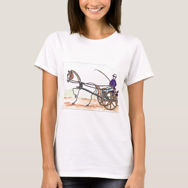STOCK-PFERDwagen-Fahren T-Shirt (Vorderseite)
