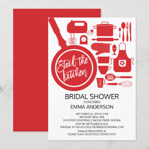 Stock Rouge La Cuisine Nuptiale Douche Invitation