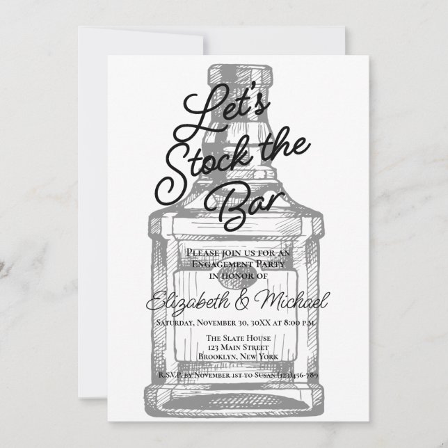 Stock The Bar Engagement Party Invitation (Devant)