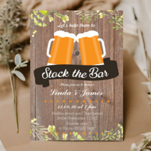 Stock The Bar Wood Invitation