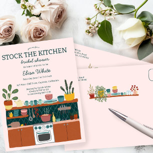 STOCK THE KITCHEN Brautparty Cute INDIVIDUELL Einladungspostkarte