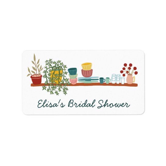 STOCK THE KITCHEN Bridal Shower CUSTOM Cute Adressaufkleber (Vorne)