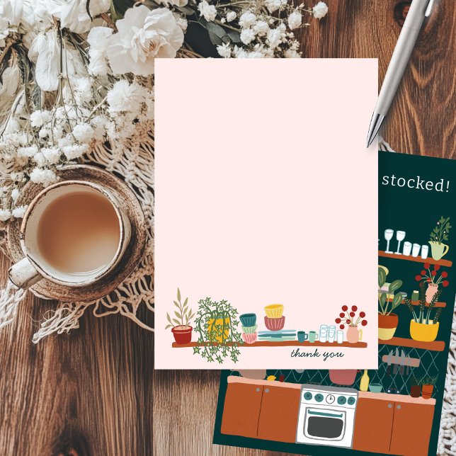 STOCK THE KITCHEN Bridal Shower CUSTOM Cute Dankeskarte (STOCK THE KITCHEN Bridal Shower CUSTOM Cute Thank You Card
)