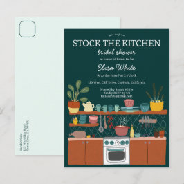 STOCK THE KITCHEN Bridal Shower Cute CUSTOM Einladungspostkarte