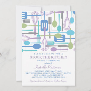 Stock the Kitchen Retro Style Brautparty Einladung