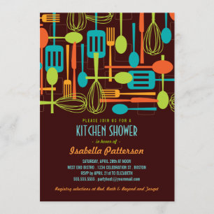 Stock the Kitchen Retro Style Brautparty Einladung