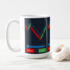 Stock Trading Kaffee Tasse mit Candlestick Chart