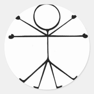 Stock Vitruvian Mann-Aufkleber Runder Aufkleber