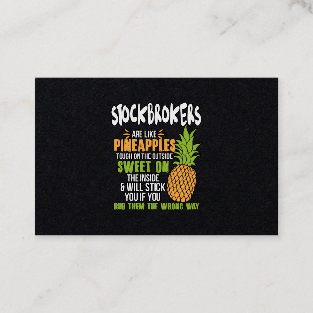 Stockbroker sind wie Ananas. Visitenkarte (Vorderseite)