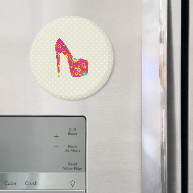 Stöckelschuhe, Stiletto, Pumps, Blume, rote Schuhe Magnet (In Situ (Kühlschrank))