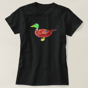 Stockente mit grünem Kopf in Aquarell T-Shirt