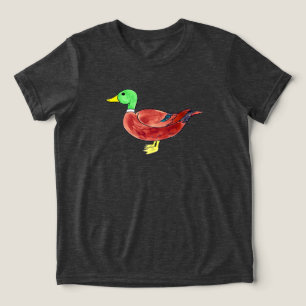 Stockente mit grünem Kopf in Aquarell Tri-Blend Shirt
