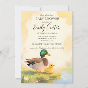 Stockente mit Küken Baby Shower Einladung