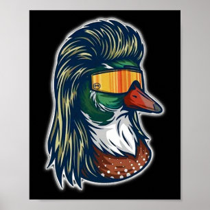 Stockente mit Mullet und Gles Poster