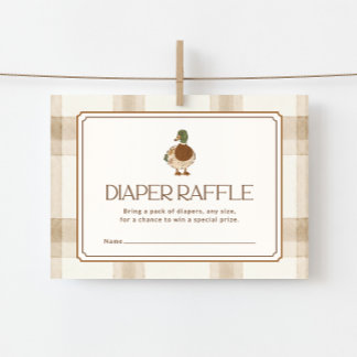 Stockenten-Baby-Party-Windel-Raffle Begleitkarte