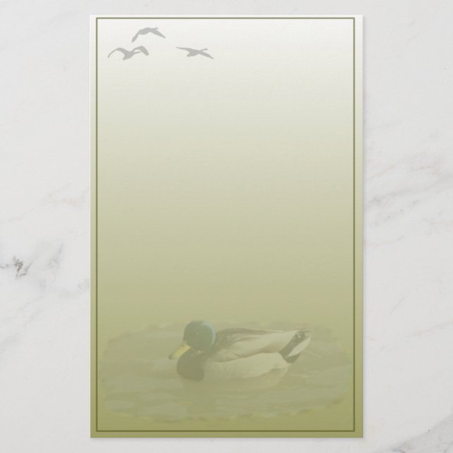 Stockenten-Drake-Gewohnheits-Briefpapier Briefpapier (Vorderseite)