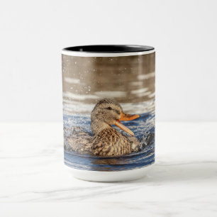 Stockenten-Ente an niederwerfendem Park Tasse
