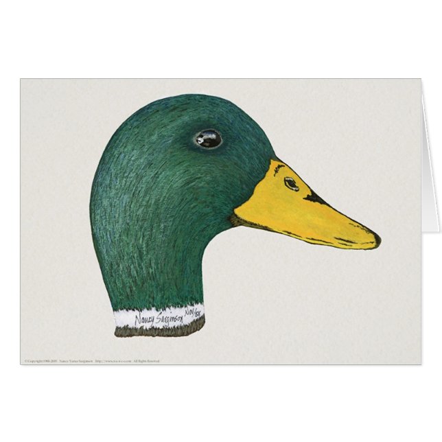 Stockenten-Ente (Drake), Aquarell (Vorderseite (Horizontal))
