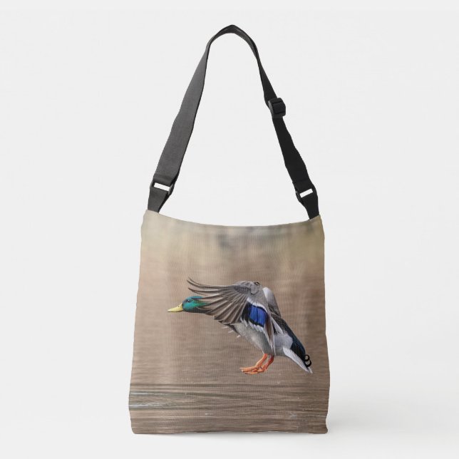 Stockenten-Ente im Flug Tragetaschen Mit Langen Trägern (Vorderseite)