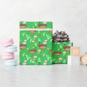 Stockenten in einem Sumpfmuster Geschenkpapier