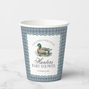 Stockenten-Jagd-Gingham-Junge-Baby-Party Pappbecher