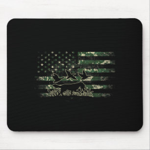 Stockenten-Jagdhund-Tarnung Amerikanische Flagge Mousepad